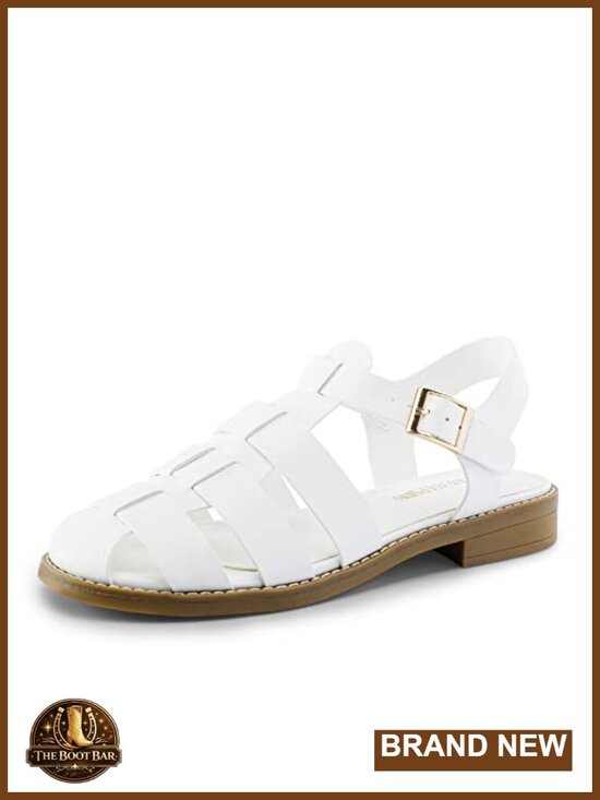 Shoes - Woven Fisherman Braided Flat Sandals - Classic Gladiator Strappy Closed Toe